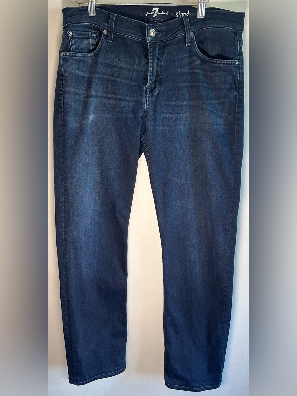 7 For All Mankind Men’s Jeans Size 34X31 Standard Fit Dark Wash Stretch Denim